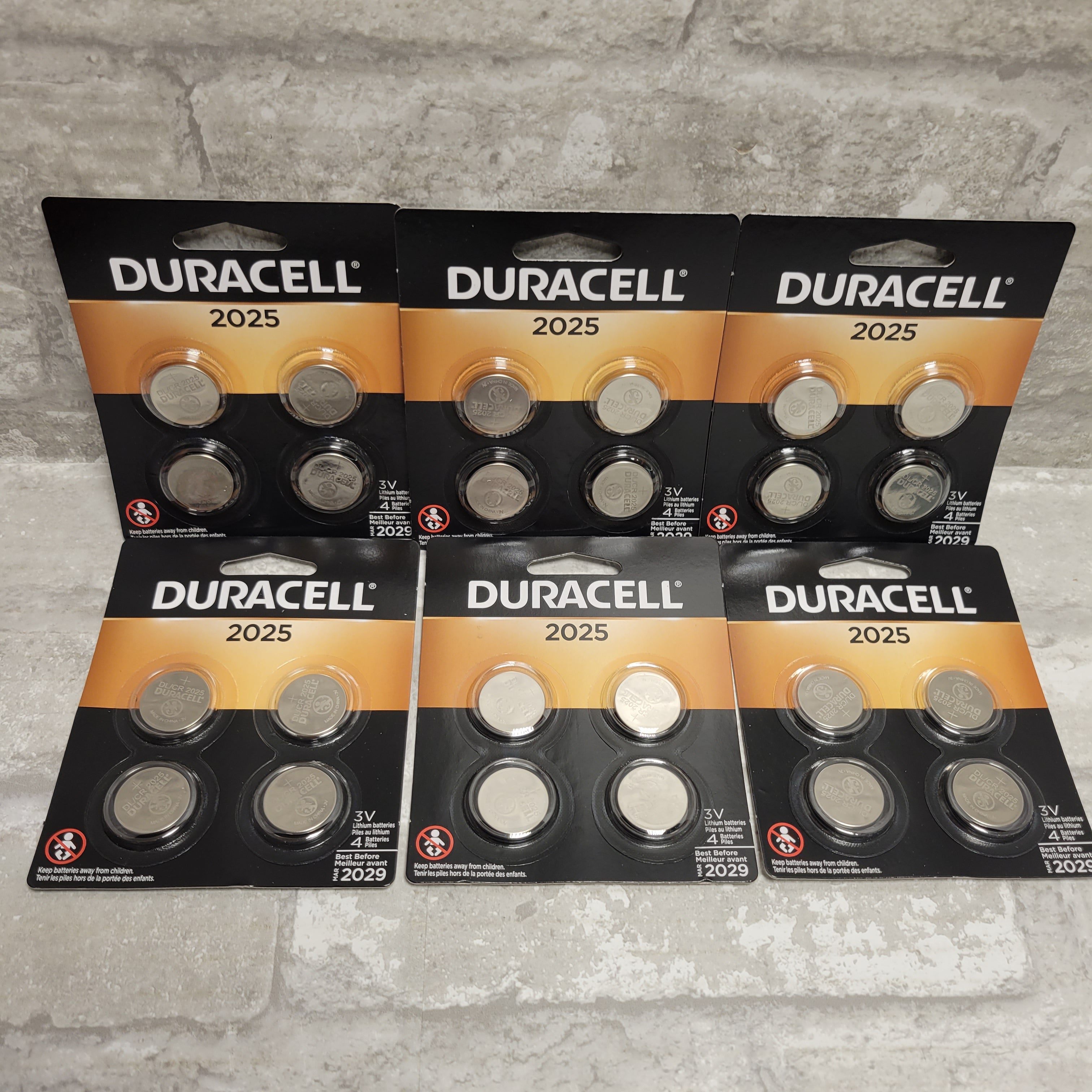 Duracell DL2025 CR2025 3V Coin Cell Lithium Batteries 4pk, Lot of 6 (8116321091822)